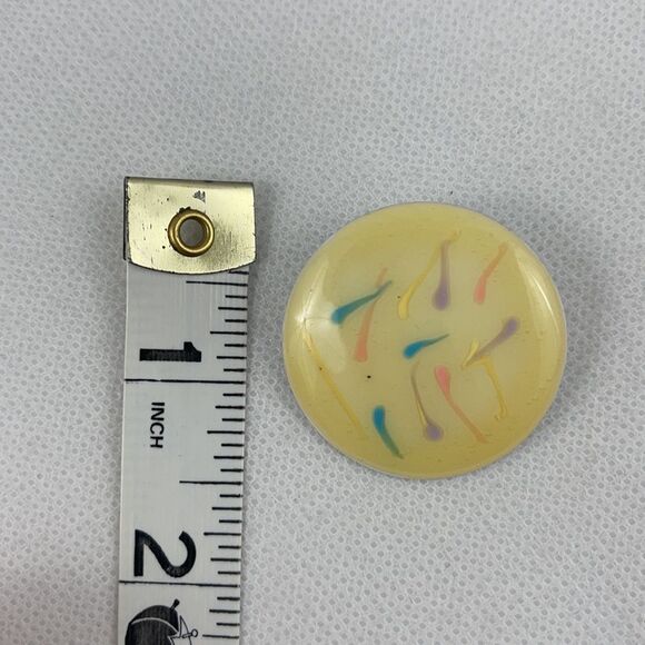 Vintage disk enamel earrings - Picture 4 of 4